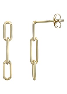 CANDELA JEWELRY 10K Yellow Gold Paper Clip Link Drop Earrings at Nordstrom Rack