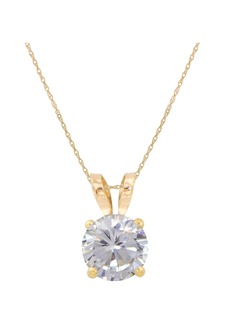 CANDELA JEWELRY 10K Yellow Gold White Sapphire Pendant Necklace in Gold/Clear at Nordstrom Rack