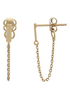 CANDELA JEWELRY 14K Gold Bar & Chain Hoop Earrings at Nordstrom Rack