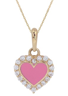 CANDELA JEWELRY 14K Gold CZ Heart Pendant Necklace in Multi at Nordstrom Rack