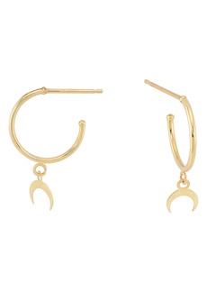CANDELA JEWELRY 14K Gold Horn Charm Hoop Earrings at Nordstrom Rack