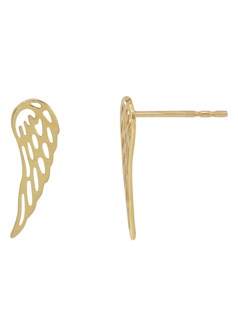 CANDELA JEWELRY 14K Yellow Gold Angel Wing Stud Earrings at Nordstrom Rack