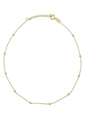 CANDELA JEWELRY 14K Yellow Gold Beaded Ball Chain Anklet at Nordstrom Rack