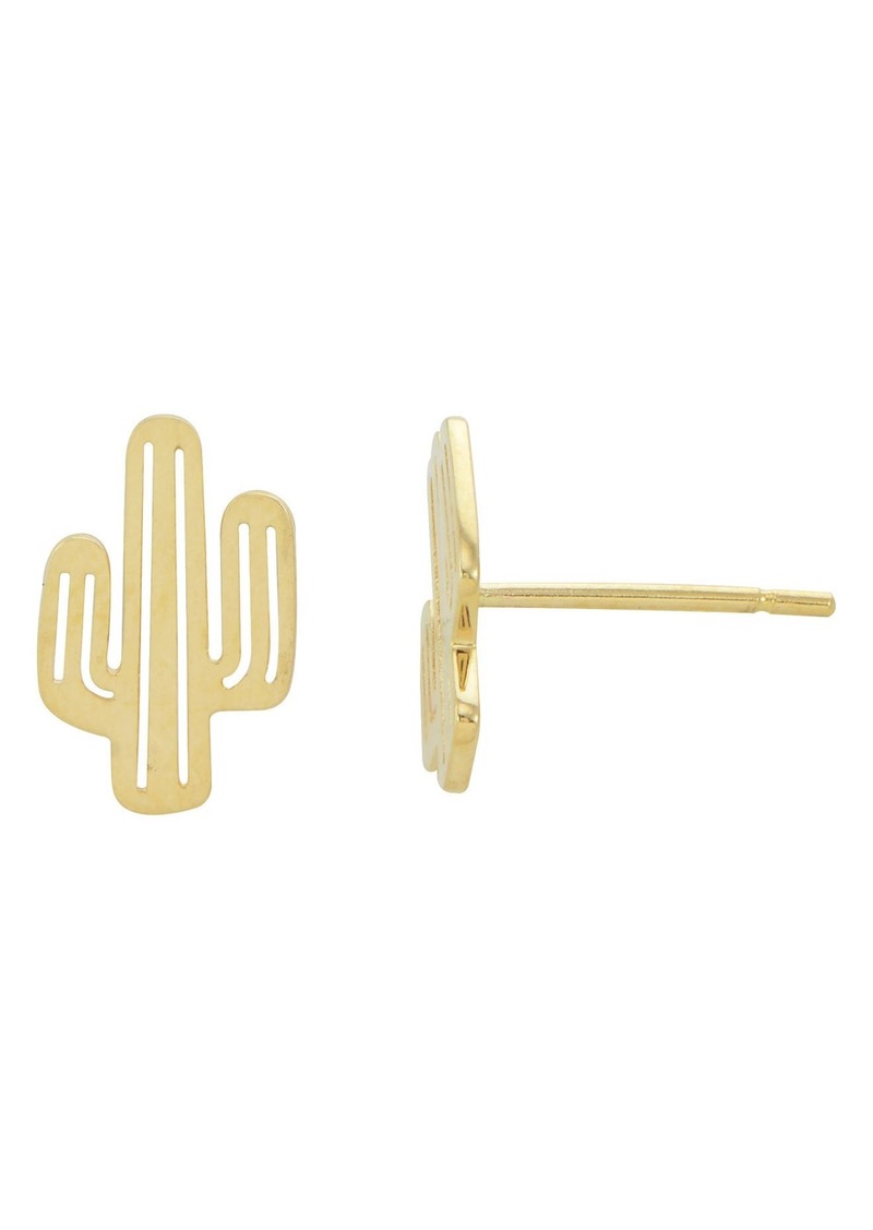 CANDELA JEWELRY 14K Yellow Gold Cactus Stud Earrings at Nordstrom Rack