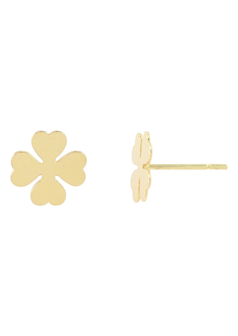 CANDELA JEWELRY 14K Yellow Gold Clover Stud Earrings at Nordstrom Rack