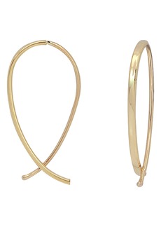 CANDELA JEWELRY 14K Yellow Gold Curved Stick Hoop Earrings at Nordstrom Rack