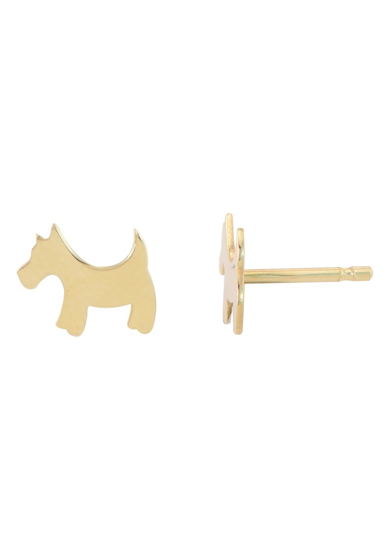 CANDELA JEWELRY 14K Yellow Gold Dog Stud Earrings at Nordstrom Rack