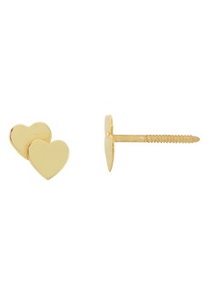 CANDELA JEWELRY 14K Yellow Gold Double Heart Stud Earrings at Nordstrom Rack