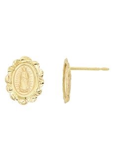CANDELA JEWELRY 14K Yellow Gold Holy Mother Mary Stud Earrings at Nordstrom Rack