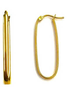 CANDELA JEWELRY 14K Yellow Gold Oval Hoop Earrings at Nordstrom Rack