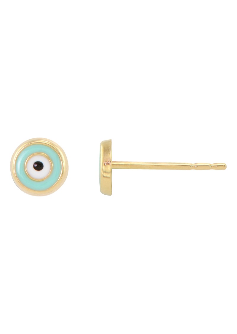 CANDELA JEWELRY 14K Yellow Gold Turquoise Stud Earrings in Gold Multi at Nordstrom Rack