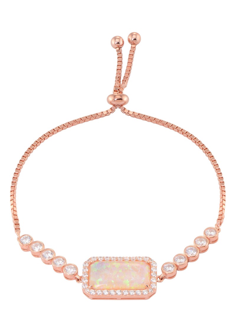 CANDELA JEWELRY Imitation Opal & Cubic Zirconia Slider Bracelet in Pink Multi at Nordstrom Rack