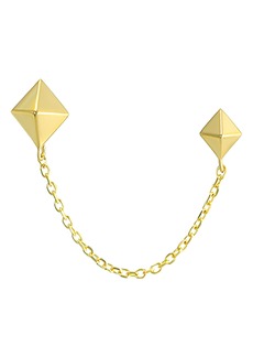 CANDELA JEWELRY Pyramid Draped Chain Double Stud Earring in Gold at Nordstrom Rack