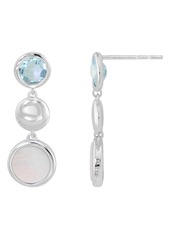 CANDELA JEWELRY Sterling Silver Blue Topaz & Mother-of-Pearl Drop Earrings in Silver Multi at Nordstrom Rack