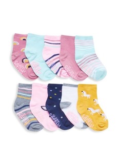 Capelli New York Baby Girl’s & Little Girl's 10-Pack Pattern Crew Socks