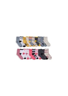 Capelli New York Baby Girl’s & Little Girl’s 20-Pack Cute Paws Pattern Crew Socks