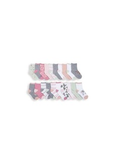 Capelli New York ​Baby Girl’s & Little Girl's Leopard Kitty Icon 20-Pack Mixed Pattern Socks