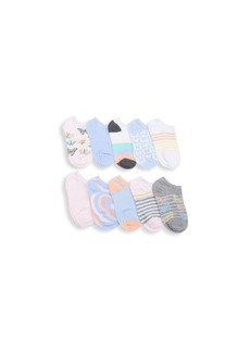 Capelli New York Girl's Retro Butterflies Recycled 10-Pack Socks