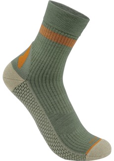 Carhartt Force Grid Lightweight Wool Short Crew Socks, Men's, Large, Green