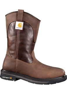 Carhartt Men's 11” Square Toe Wellington Steel Toe Work Boots, Size 8, Brown