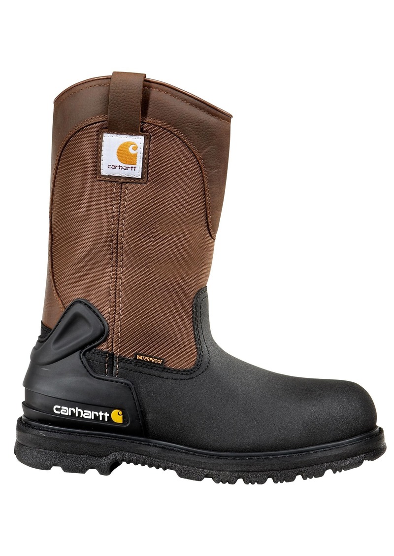 Carhartt mens 11" Wellington Waterproof Steel Toe Leather Pull-on Work Cmp1259 Construction Boot   US