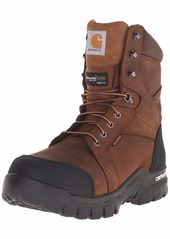 Carhartt mens 8" Rugged Flex Insulated Waterproof Breathable Safety Toe Leather Work Boot Cmf8389 Construction Shoe Brown  US