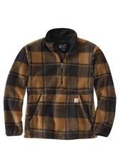 Carhartt Men's Big & Tall Loose Fit Fleece Pullover Brown/Black Plaid