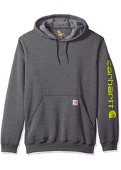 carhartt men's signature sleeve logo midweight hooded sweatshirt