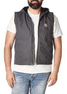 Carhartt mens Relaxed Fit Washed Duck Fleece-Lined Hooded Vest   Big Tall US
