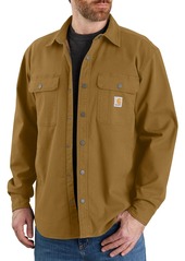 Carhartt Men's Canvas Fleece Lined Shirt Jacket, Small, Brown | Father's Day Gift Idea