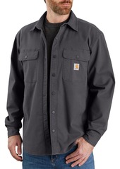 Carhartt Men's Canvas Fleece Lined Shirt Jacket, Small, Brown
