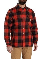 Carhartt Men's Flannel Sherpa Lined Shirt Jacket, Small, Brown | Father's Day Gift Idea