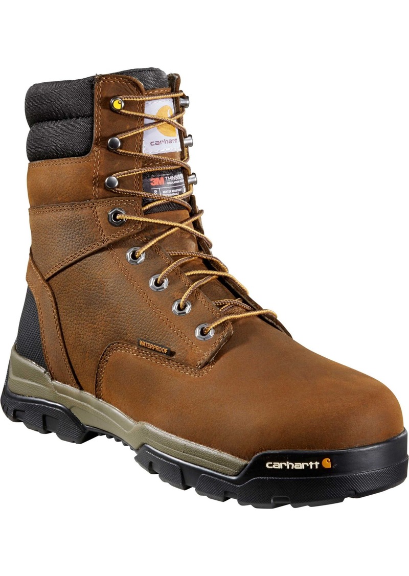 "Carhartt Men's Ground Force 8"" Brown Waterproof Soft Toe, Brown"