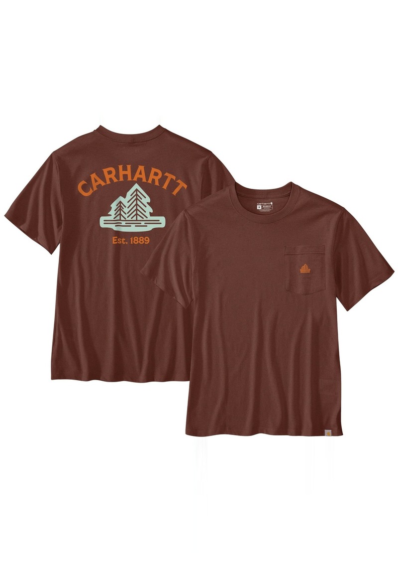 Carhartt Men's Lightweight Tree Graphic Pocket T-Shirt, Small, Brown