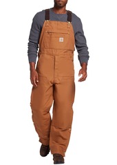 Carhartt Men's Loose Fit Firm Duck Insulated Bib Overalls, Small, Black