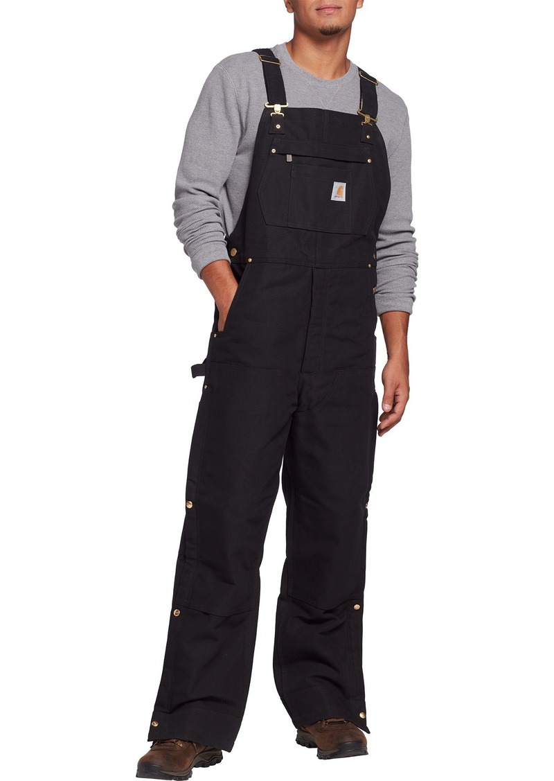Carhartt Men's Loose Fit Firm Duck Insulated Bib Overalls, Small, Black