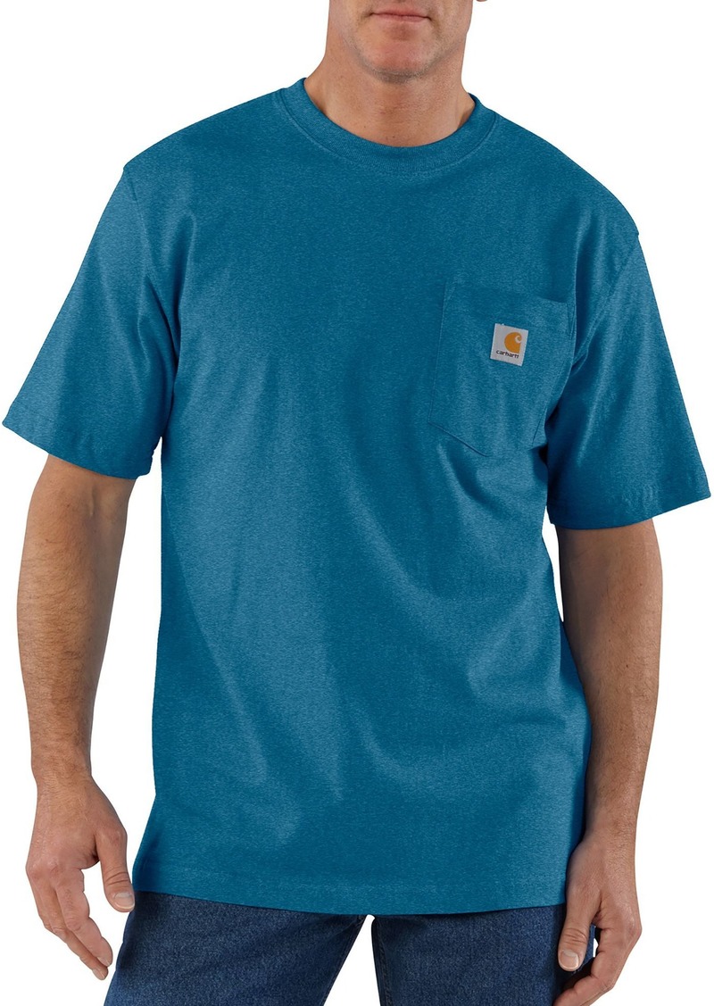 Carhartt Men's Loose Fit Heavyweight SS Pocket T Shirt, Large, Blue