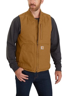 Carhartt mens Loose Fit Washed Duck Insulated Rib Collar Vest (Big & Tall) Work Utility Outerwear   US