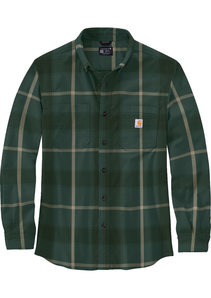 Carhartt Men's Midweight Flannel Button Down Shirt, XXL, Blue