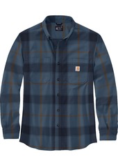 Carhartt Men's Midweight Flannel Button Down Shirt, XXL, Blue