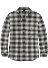 Carhartt Men's Midweight Flannel Button Down Shirt, XXL, Blue