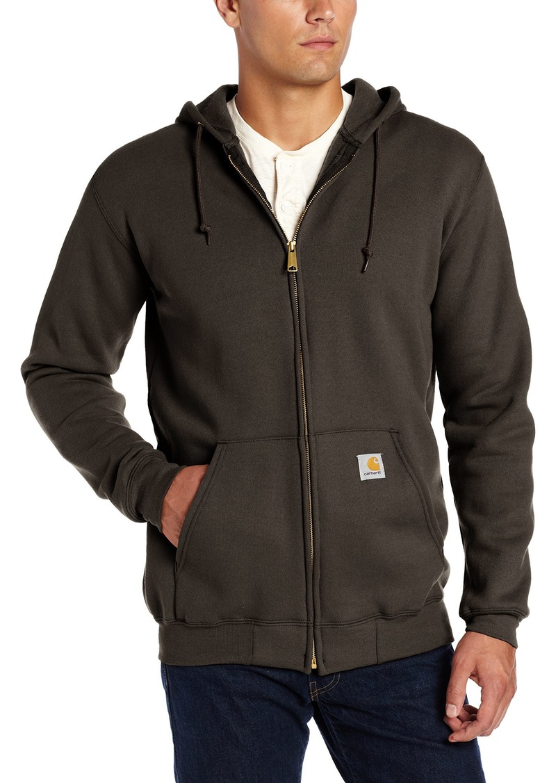 carhartt men's midweight signature sleeve logo hooded sweatshirt
