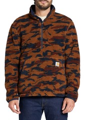 Carhartt Men's Quarter-Zip Sherpa Pullover Sweatshirt, Small, Mountain View Camo