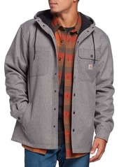 Carhartt Men's Rain Defender Relaxed Fit Heavyweight Hooded Shirt Jacket, Small, Brown | Father's Day Gift Idea