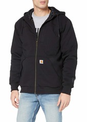 Carhartt Men's Rain Defender Rockland Quilt Lined Hooded Sweatshirt black