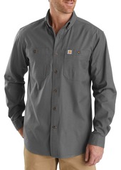 Carhartt Men's Rugged Flex Rigby LS Work Shirt, Large, Gray | Father's Day Gift Idea