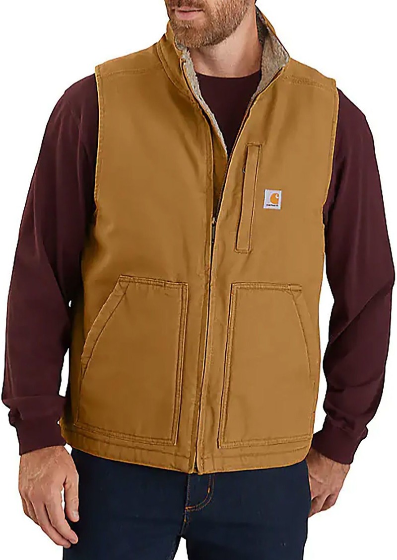 Carhartt Men's Sherpa-Lined Mock Neck Vest, XL, Brown | Father's Day Gift Idea