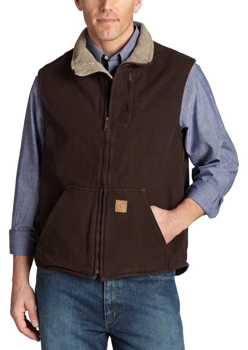 On Sale today! Carhartt Carhartt Men&#39;s Sherpa Lined Sandstone Mock Neck Vest V33