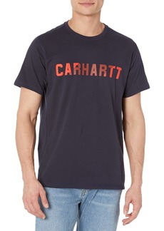 Carhartt mens Short-sleeve Block Logo Graphic T-shirt Force Relaxed Fit Midweight Short Sleeve Pocket T Shirt   US