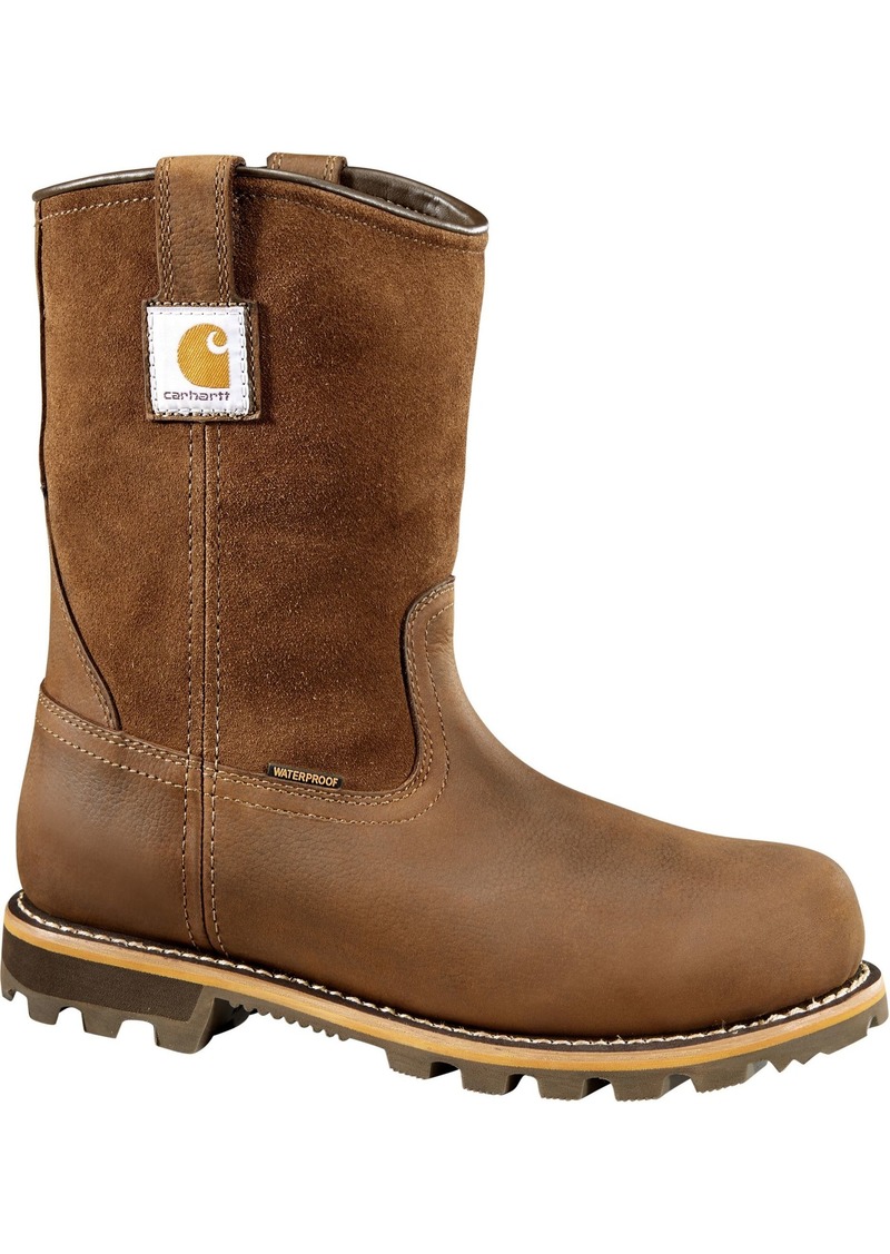 Carhartt Men's Traditional 10'' Pull On Waterproof Carbon Nano Toe Work Boots, Size 8, Brown